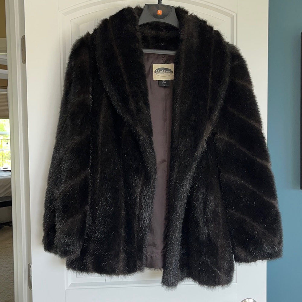 Mark Reed black faux fur coat